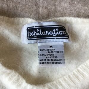 White Angora v-neck sweater